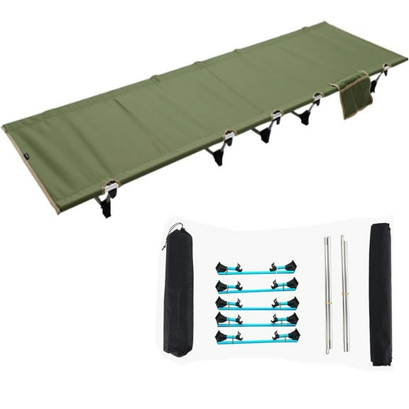 XiHuaZhaoChen Folding Tent Camping Cot Bed Lightweight Backpacking Cot Without Tools Hiking Cot Portable Camping Bed for Adults Camping Hiking, Travel, Home,Army Green