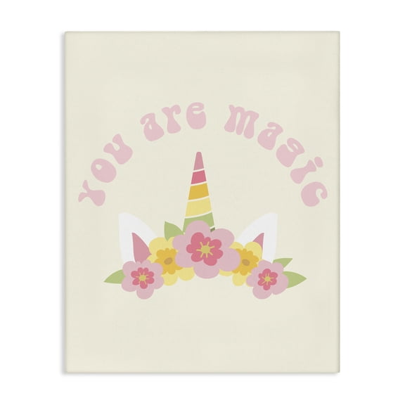 Stupell Industries Contemporary Retro Magic Unicorn Phrase Canvas Art, 16 x 20, by Lil' Rue