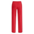 thumbnail image 5 of Women's Casual Trousers with Solid Color Design for Everyday Wear and Home Comfort Elastic High Waisted Straight Leg Pull On Trousers, 5 of 5