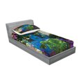 thumbnail image 2 of Ambesonne Rustic Fitted Sheet & Pillow Sham Set, Palm Leaves Scene, Twin, Multicolor, 2 of 2