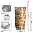 thumbnail image 6 of 20oz Tumblers Autumn Fall Leaves Pattern Stainless Steel Vacuum Insulated Double Wall Travel Tumbler Cups Mug with Lid and Straw,Cleaning Brush for Cold & Hot Drinks, 6 of 7