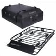 thumbnail image 3 of QinaQin 64 x 39 Inch Roof Rack Basket, 200 lbs Heavy Duty Steel Rooftop Cargo Carrier with Wind Fairing, 3 of 8