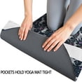 thumbnail image 3 of Dark Blue Cartoon Horse Flower Pattern Hot Yoga Mat Towel Non Slip for Hot Yoga - Quick-Drying Yoga Mat Cover with 4 Corner Pockets with Travel Bag - Hot Yoga Towel Non Slip 74"x26", 3 of 6