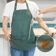 thumbnail image 6 of TELOLY 100% Cotton Art Aprons for Painting Pottery Ceramics,Men Women Kitchen Cooking Aprons Waterproof Green, 6 of 7