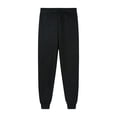 thumbnail image 3 of YAYUBA Girl's Joggers Cinch Bottom Sweatpants with Pockets | Soft Cotton, elastic waist, Cinch bottom hem, Back To School Outfits, Black, 11-12 Years, 3 of 3