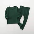 thumbnail image 2 of YunPes Toddler Baby Thermal Sweatsuits 2 Piece Winter Warm Comfy Clothes Girls Boys Crewneck Pullover Elastic Pants Layering Outfits, 2 of 3