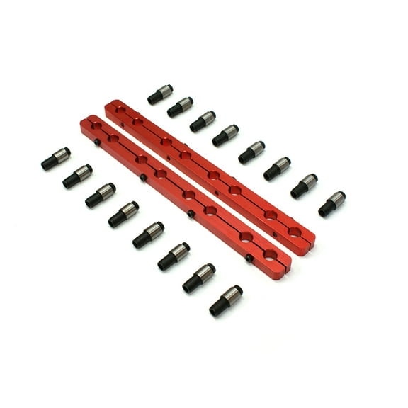 Speedmaster PCE259.1002.01 Compatible with Chevy SBC 350 Rocker Stud Girdle Kit Red With 7/16" Polylock Nuts