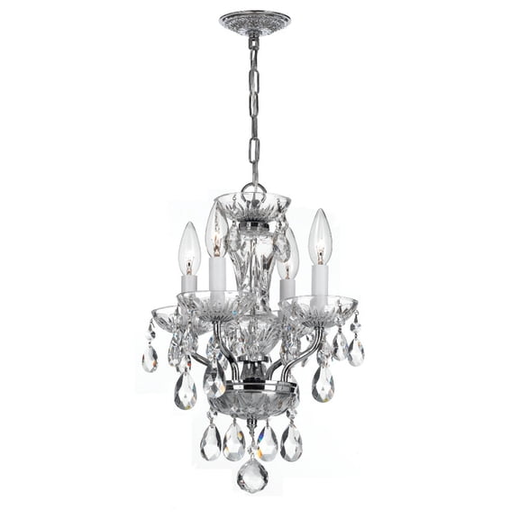 5534-CH-CL-I Crystorama Lighting Traditional Crystal - 15 Inch 4 Light Chandelier-Italian Crystal Type-Polished Chrome Finish -Traditional