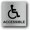 Medium, variant on Wheelchair Accessible, Disability, Handicap, Disabled Sign. Silver Adhesive Sticker Notice. Metallic Silver Engraved Black with Universal Icon Symbol and Text (Small Size: 5 inches x 4 inches)