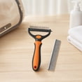 thumbnail image 6 of Luckky Pet Pro Grooming Tool,Double-Sided Dematting Comb & Undercoat Rake,Ergonomic Non-Slip Handle,Extra-Wide Deshedding Brush,Professional Grooming Comb for All Medium to Large Pets, 6 of 7