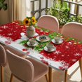 thumbnail image 3 of Christmas Table Cloths for 3 Foot Rectangle Tables, Winter Snowman Pine Tree Branches Balls Snowy Patio Waterproof Elastic Fitted Tablecloths, Washable Rectangular Table Cover for Camping, 3 of 8
