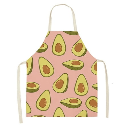 

Farfi Cooking Apron Soft Texture Grease Resistant Flax Avocado Printed Kitchen Long Bib Household Accessories (Type 3)