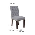thumbnail image 5 of Flash Furniture HERCULES Series Light Gray Fabric Parsons Chair with Rolled Back, Accent Nail Trim and Walnut Finish, 5 of 11