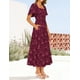 thumbnail image 5 of Vestido ZESICA para mujer, estilo bohemio, floral, midi, talla S, color vino, 5 of 8