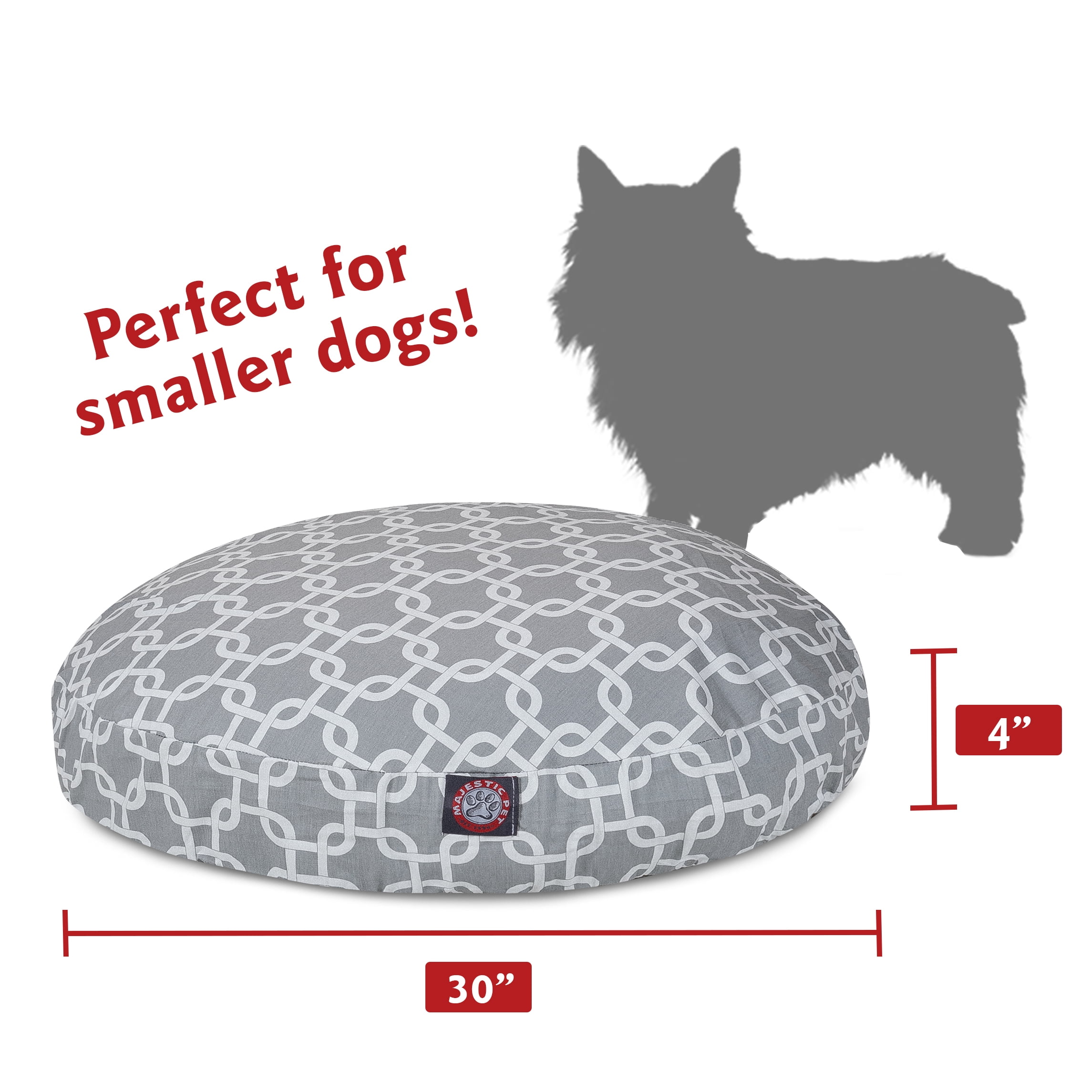 Majestic Pet | Links Round Pet Bed For Dogs, Removable Cover, Gray, Small