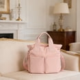 thumbnail image 7 of Women's Nylon Crossbody Tote Bag with Multiple Pockets, Lightweight Laptop Work Bag, Mother's Day Gift for Mom Everyday Shoulder Satchel Handbag, Pink, 7 of 7