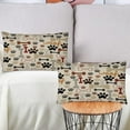thumbnail image 4 of Set of 2 Decorative Throw Pillow Cover King Size 12x20 Inches Dog Bones and Paw Prints Pillowcase with Hidden Zipper Decor Cushion Gift for Home Sofa Bedroom Couch Car, 4 of 5