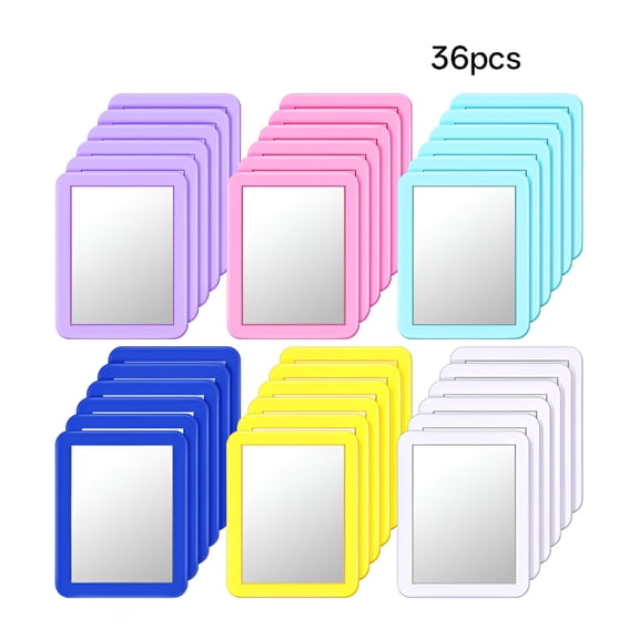 ACDANC 36 Pcs Magnetic Locker Mirror 7 x 5"es Glass Magnetic Mirror for Locker Students Workers Bathroom Refrigerator Workshop Office School Cabinet,Multicolor