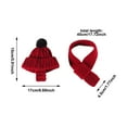 thumbnail image 3 of Red Wool Knit Dog Beanie Warm Winter Hat & Scarf Set,Knitted Pet Snood with Ear Holes, Cute Puppy Ear Warmer Neck Scarf, Cold Weather Dog Hat for Daily Wear & Party Gift (S,Grey), 3 of 10