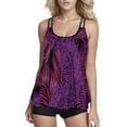 thumbnail image 1 of Gibobby Conjunto de traje de baño de bikini Trajes de baño Tank Tummy Two Top Control Piece con Boyshorts para mujeres Flowy Trajes de baño Tankinis Set(Morado,M), 1 of 5