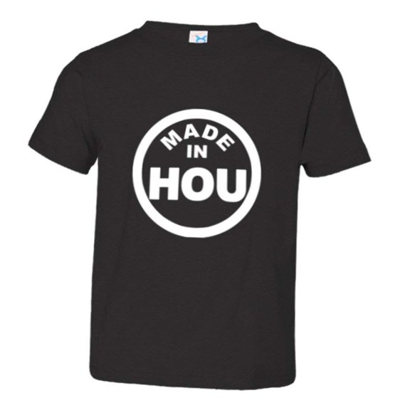 PleaseMeTees™ Toddler From Born Made In Houston TX Logo Label HQ Tee