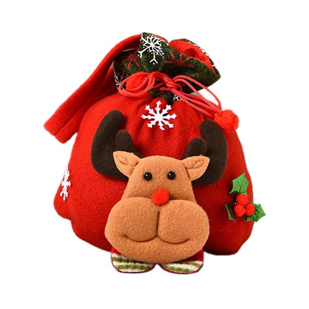 Exquisita bolsa de goodies con tejido resistente al desgaste bolsa de regalo para el hogar de Papá Noel