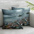 thumbnail image 3 of Orinice Rocky Beach Graphic Decorative Cushion Throw Pillow Cover for Home Couch Living Room Bed Sofa Car Bedroom, Soft and Durable, 1PC 18x18in, 3 of 5