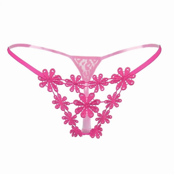 Tangas con bordado floral, bragas de cintura baja con huecos, lencería y ropa interior sexy para mujer