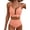 Apricot Pink, variant on 2 Piece Bikini Set U-Wire Cutout Popular Swimsuit High Waisted Textured 2026 Summer Beach Swim Bathing Suits