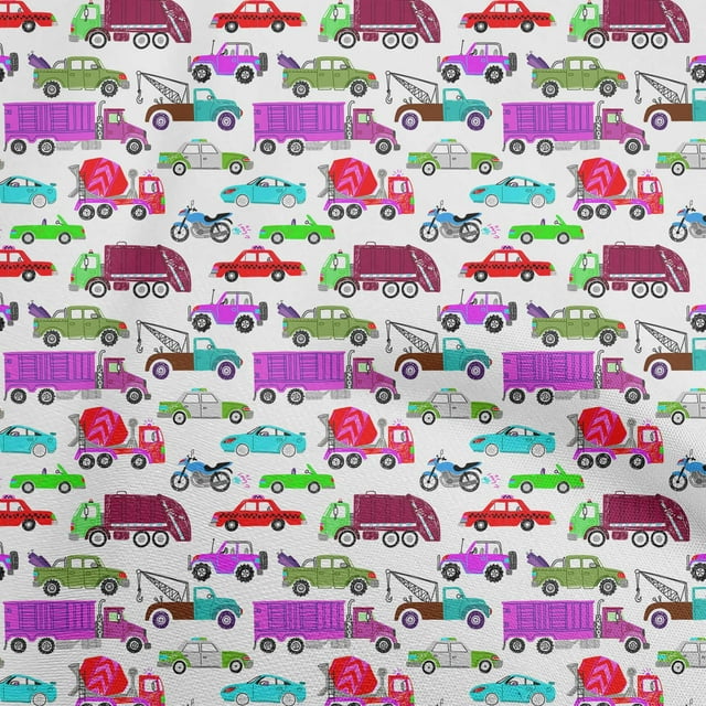 oneOone Polyester Spandex Medium Purple Fabric Truck Sewing Craft Projects Fabric Prints By Yard 56 Inch Wide