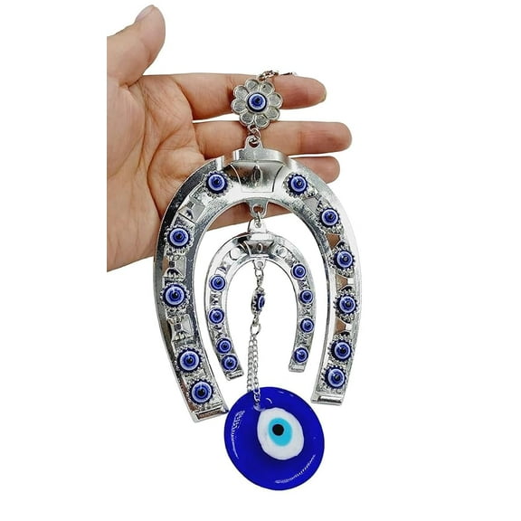 Swadeshi Desire Horseshoe with Elephant Evil Eye Hanging for Home Main Door Entrance, House Door Decoration, Horseshoe Nazar Battu for Home Protection