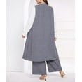 thumbnail image 6 of AURA Women Plus Size Blazer Set Solid Color 2 Piece Suit Cropped Pants 0XL-4XL, 6 of 7