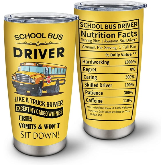 Bus Driver Gifts For Women Men, School Bus Driver Appreciation Gifts, Bus Driver Tumbler Cup 20oz, Gifts For Bus Drivers, Back to School End Of Term School Present, Christmas Coffee Mug