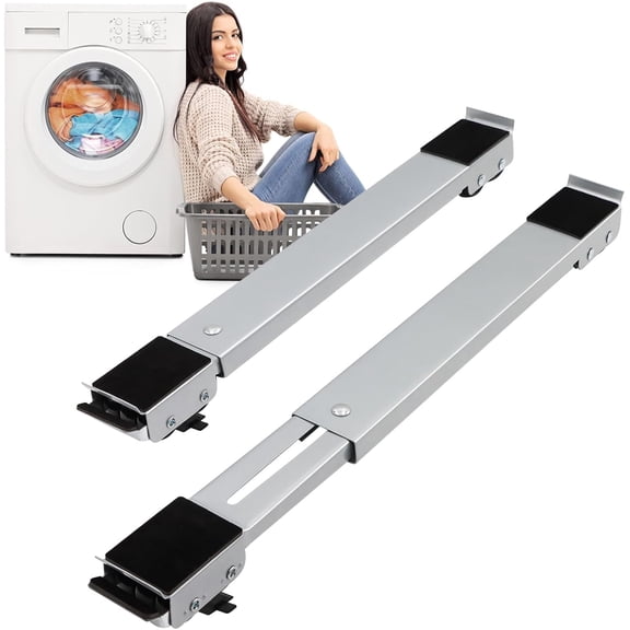 Ronlap Furniture Washing Machine Dolly, Extendable Appliance Rollers Refrigerator Heavy Duty, Washing Machine Stand Wheels Fridge Appliance Dolly Movers Mobile Washer and Dryer Moving Base, Grey