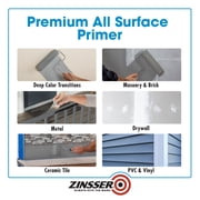 Gray, Zinsser Bulls Eye 1-2-3 Water-Based Primer-285085, 1 gal