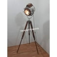 thumbnail image 5 of Thor Chrome Theater Search Spot Light Brown Wood Tripod Stand Rustic Vintage Home Decor Gift, 5 of 6