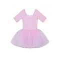 thumbnail image 6 of Sxiwei Kids Girls Short Sleeve Ballet Dance Dress Tutu Skirt Leotard Gymnastics Outfit Dancewear Pink 2-3, 6 of 7