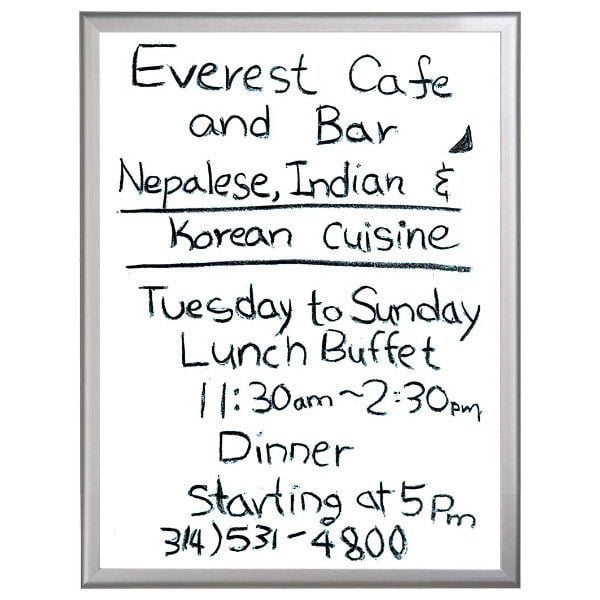 M&T Displays Dry Erase White Write Board, 18x24 Silver Frame