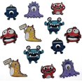 thumbnail image 1 of 12 Pieces Cute Embroidery Stickers, Cute Monsters Embroidered Cloth Stickers, 1 of 5