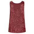thumbnail image 6 of Sparkly Sequin Tank Tops for Women Scoop Neck Loose Fit Shiny Sequins Sleeveless Shirt Rave Party Clubwear, 6 of 7