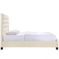thumbnail image 6 of Platform Bed Frame, Tufted, Queen Size, Ivory White, Fabric, Bedroom, Modern Contemporary HB34999, 6 of 7