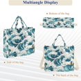 thumbnail image 6 of FORMRS Womens Corduroy Tote Bag Crossbody Shoulder Purse Handbag with Detachable Strap, Green Ocean Waves Pattern, 6 of 7
