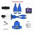 thumbnail image 6 of JSER Stackable Dual USB 3.0 Male to Female Type-A Panel Type Header Cable Dual Ports 50cm, 6 of 9