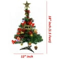 thumbnail image 6 of Wideskall 18" inchTabletop Artificial Mini Christmas Pine Tree with LED Lights & Ornaments Green Tree Multi Color Light, 6 of 8
