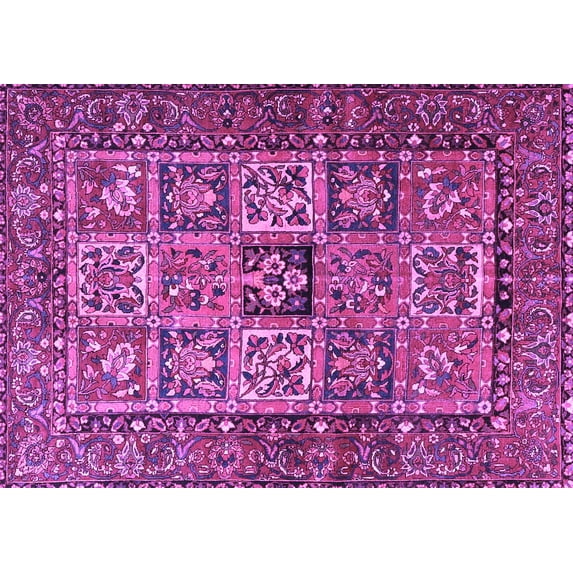Ahgly Company Indoor Rectangle Animal Purple Traditional Area Rugs, 7' x 10'
