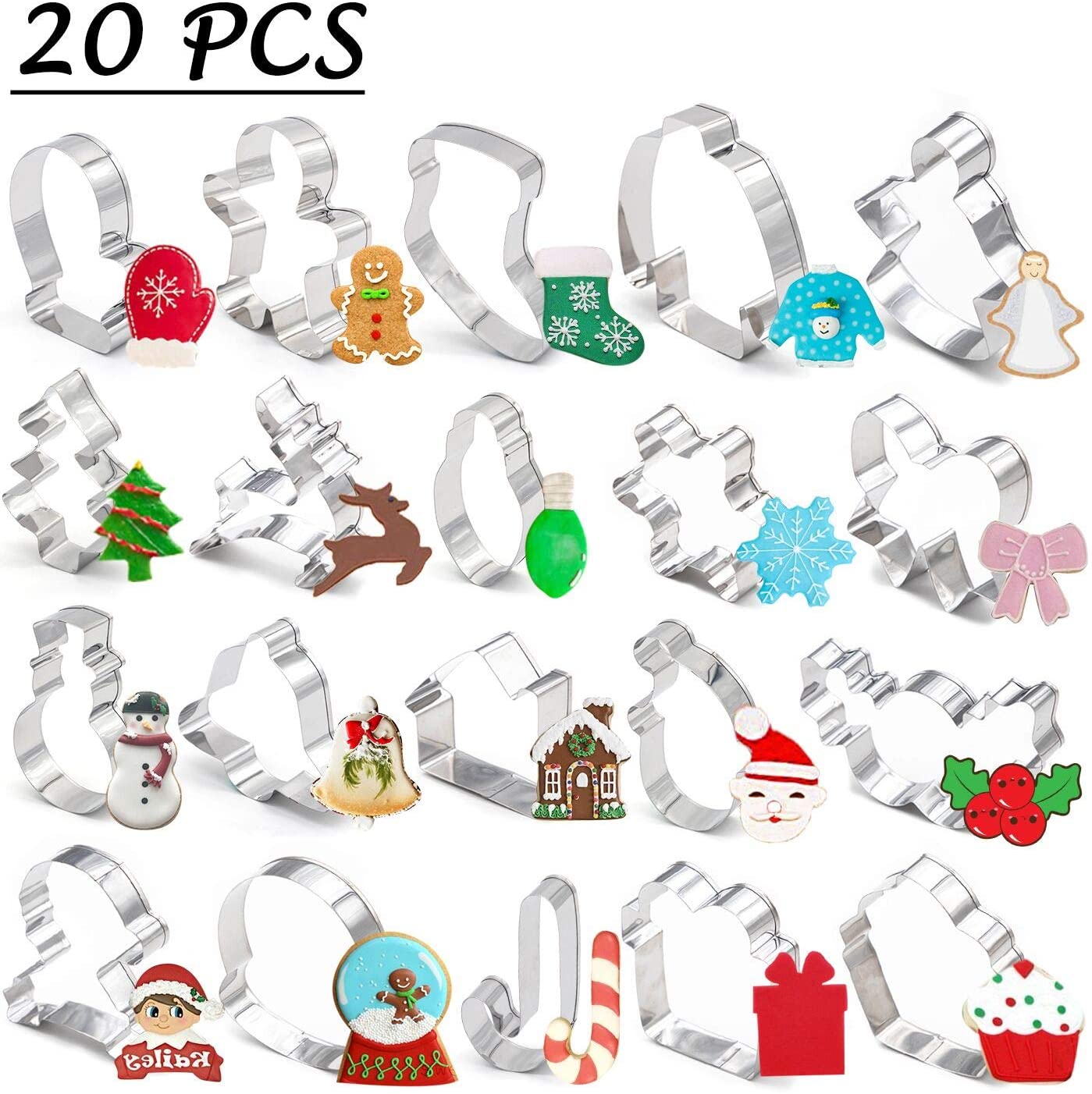 20PCS Christmas Cookie Cutters /Holiday/Wonderland Party Supplies