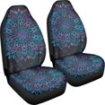 thumbnail image 3 of XYZCANDO Decorative Car Seat Covers Truck Vehicle Van, Easy to Install Interior Accessories Front Seat Cover 2pcs Polyester Blue Mandala, 3 of 10