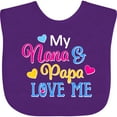 thumbnail image 3 of Inktastic My Nana and Papa Love Me with Hearts Boys or Girls Baby Bib, 3 of 4