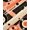Coral Black Cream, Pattern 15, variant on Design&I 8'x10' Washable Area Rug Extra Large Skid-Resistant Low Profile Record Vintage Music Vinyl Disc Guitar Musical Notes Cd Shape for Living Room, Family