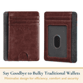 thumbnail image 2 of ComfiTime Slim Men’s Wallet - RFID Minimalist Wallet for Men & Women, Small Thin Leather Wallet with ID Window, Credit Card Holder Front Pocket Wallet, Travel Accessories & Gift Box, Brown, 2 of 11